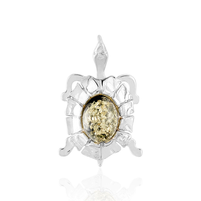 Pendentif Siegrid Argent Blanc Ambre - Spannringe Damen | OROVIVO