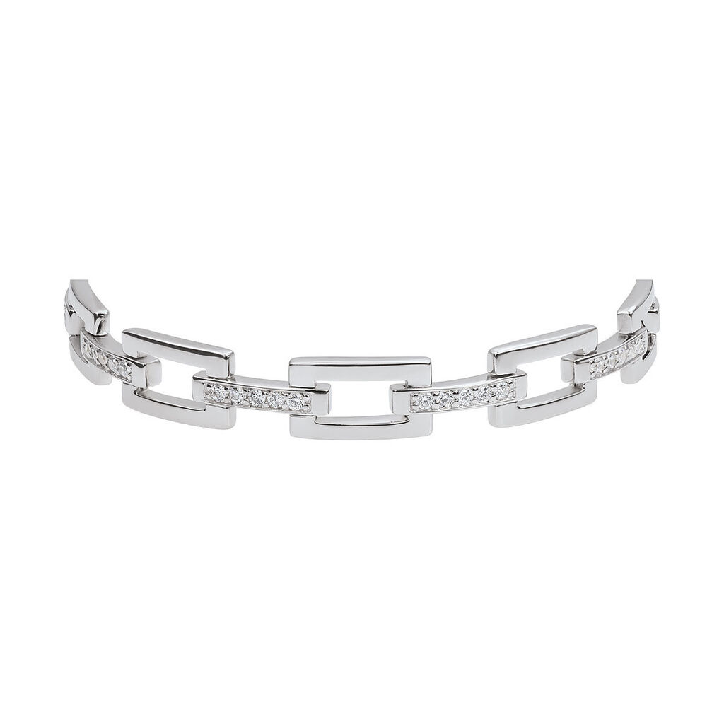 Damen Gliederarmband Silber 925 Zirkonia Viereck - Gliederarmbänder Damen | OROVIVO
