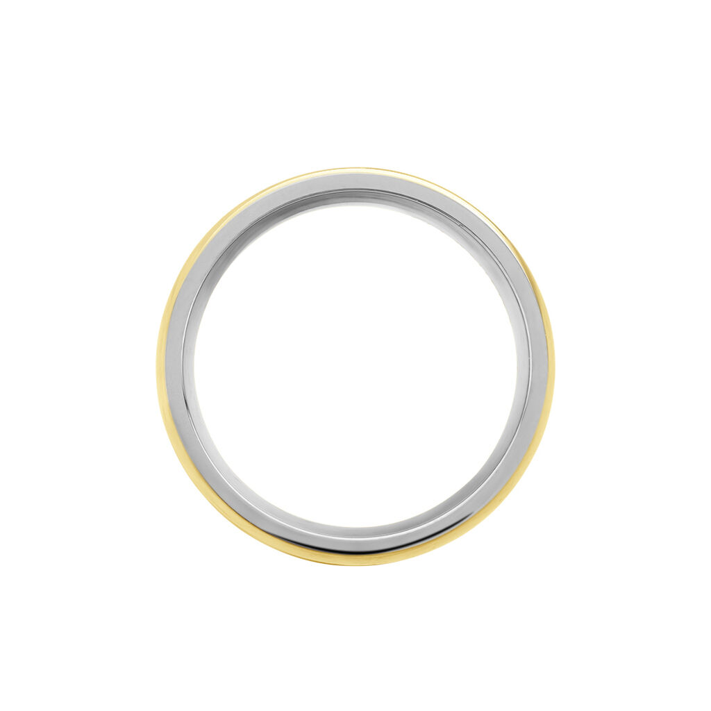 Damen Ring Titan Bicolor Gelb/Silber B 6 mm