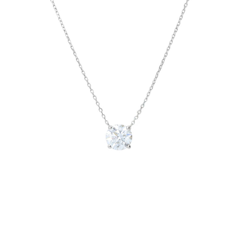 Collana Punto Luce Diamade Oro Bianco Diamante Lab-Grown - Spannringe Damen | OROVIVO