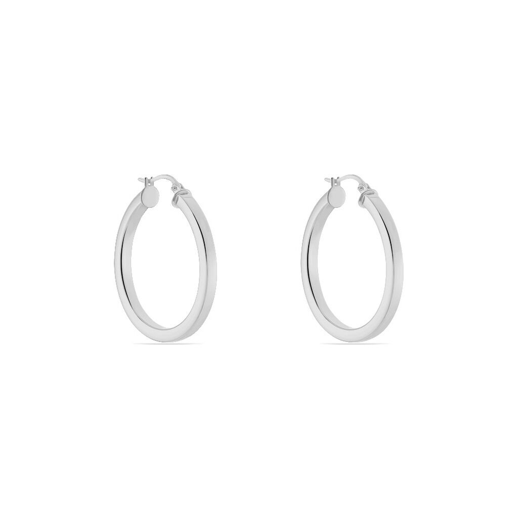 TATANIA Damen Creolen Silber 925 B 0,75 mm