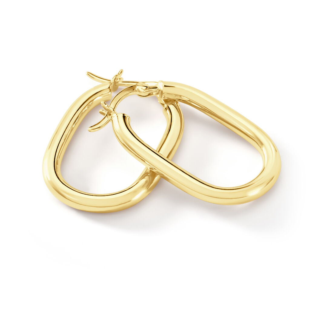 Damen Creolen Gold 375 Oval 2,3cm - Creolen Damen | OROVIVO
