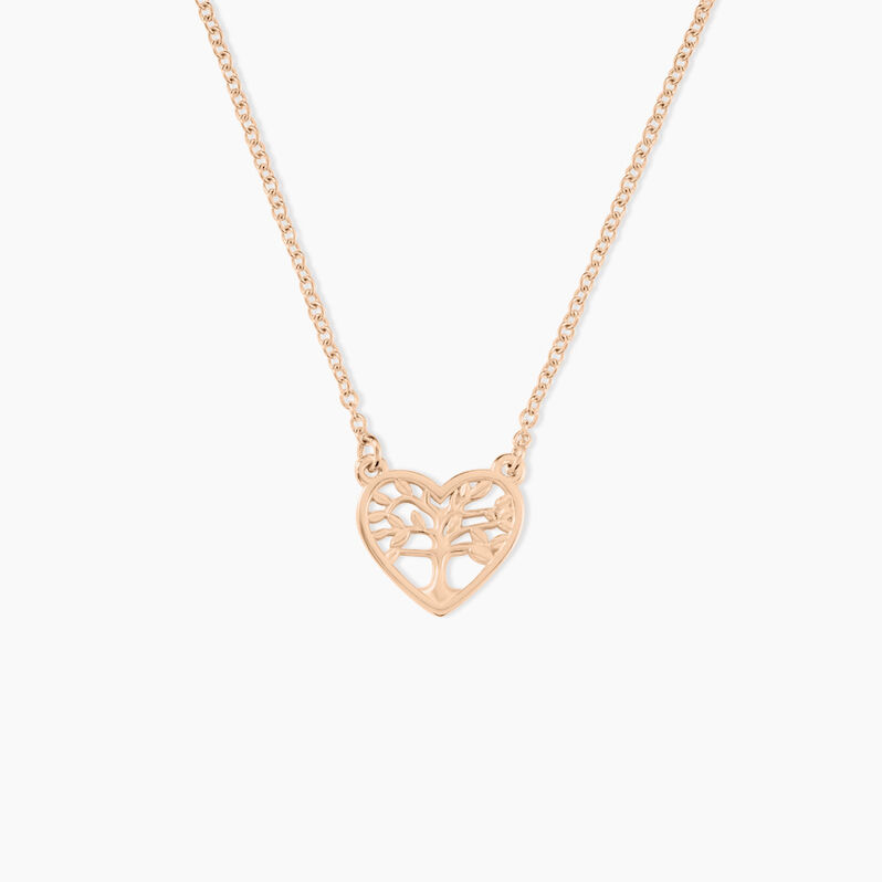 Collier Argent Rose Arbre De Vie Cœur - Spannringe Damen | OROVIVO