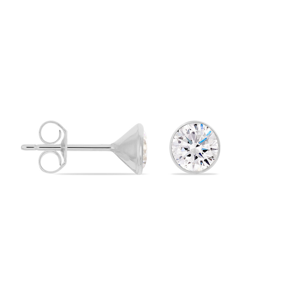 Damen Ohrstecker Silber 925 Zirkonia 6mm - Ohrstecker Damen | OROVIVO