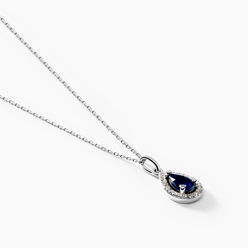 Collier Or Weiss Dorthy Saphir Poire - Spannringe Damen | OROVIVO