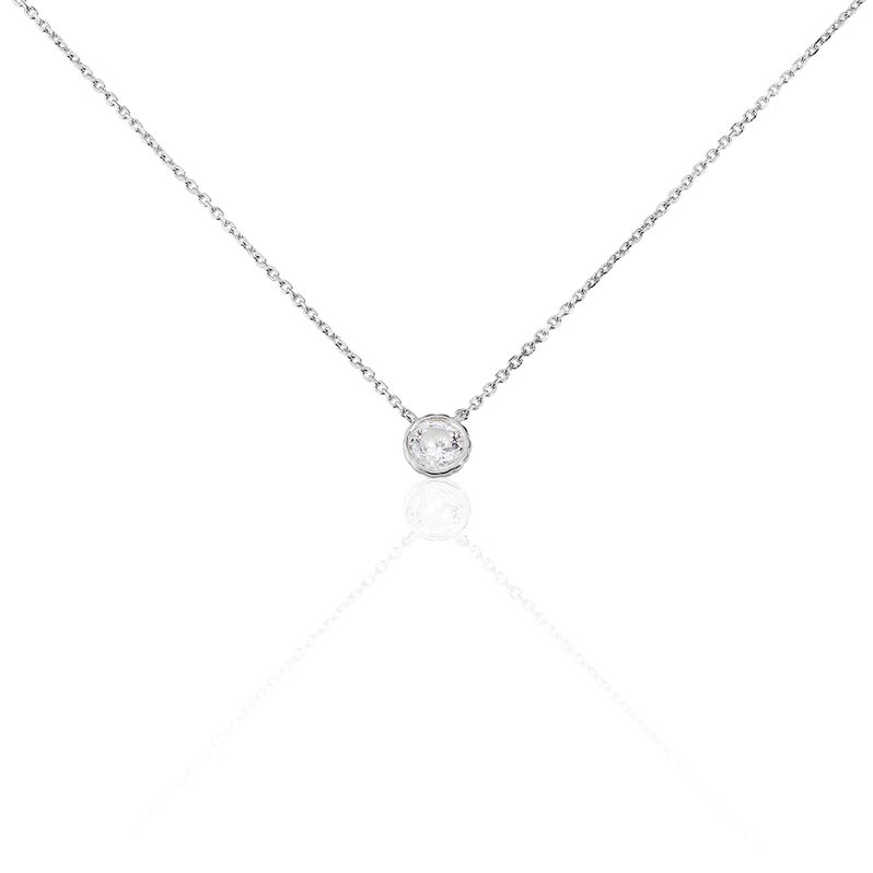 Collier Or Weiss Kadidia Solitaire Oxyde - Spannringe Damen | OROVIVO