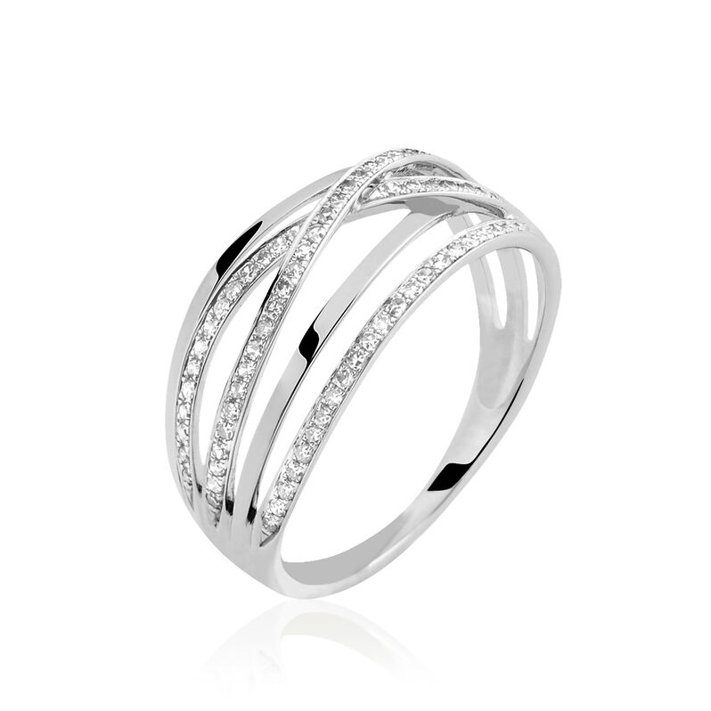 Bague Or Blanc Diamant - Spannringe Damen | OROVIVO