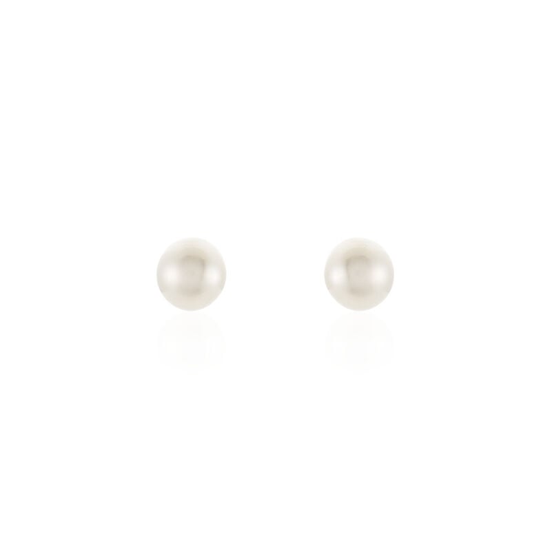 Damen Perlenohrringe Silber 925 Zuchtperlen 4-5mm - Ohrstecker Damen | OROVIVO