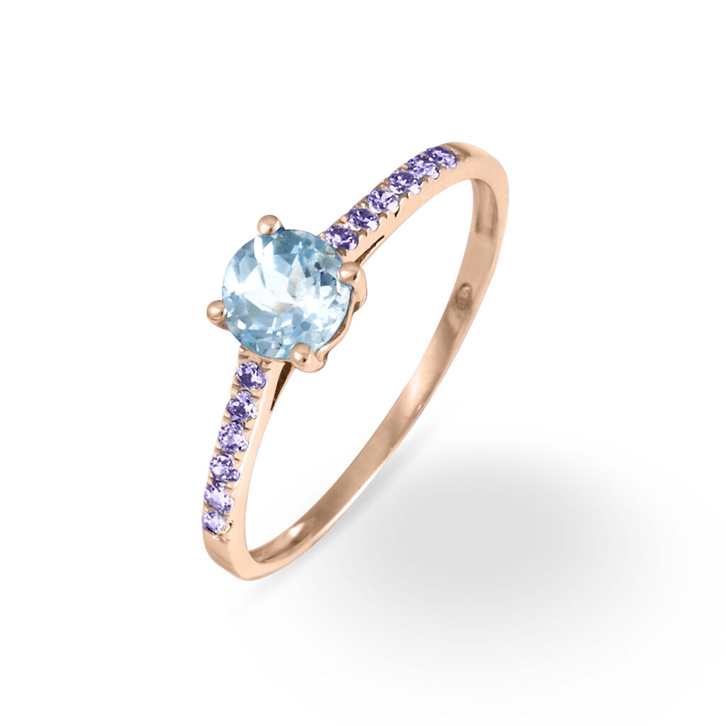Bague Manon Or Rose Topaze Et Amethyste - Spannringe Damen | OROVIVO
