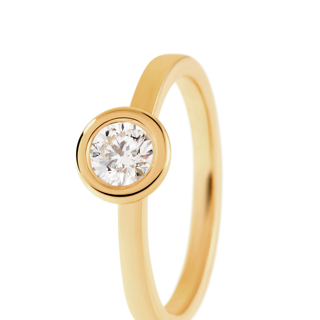 ESTELLE Damen Ring Gold 585 (14 Karat) Diamant Weiß 0,4 ct B 1,8 mm - Ringe mit Stein Damen | OROVIVO