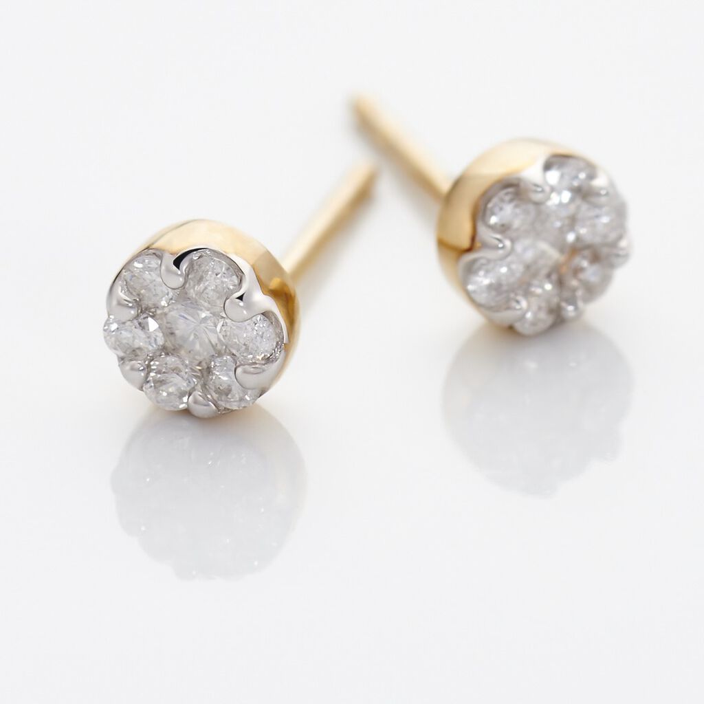 Damen Ohrstecker Gold 375 Diamant 0,26ct Kreis Bloom  - Ohrstecker Damen | OROVIVO