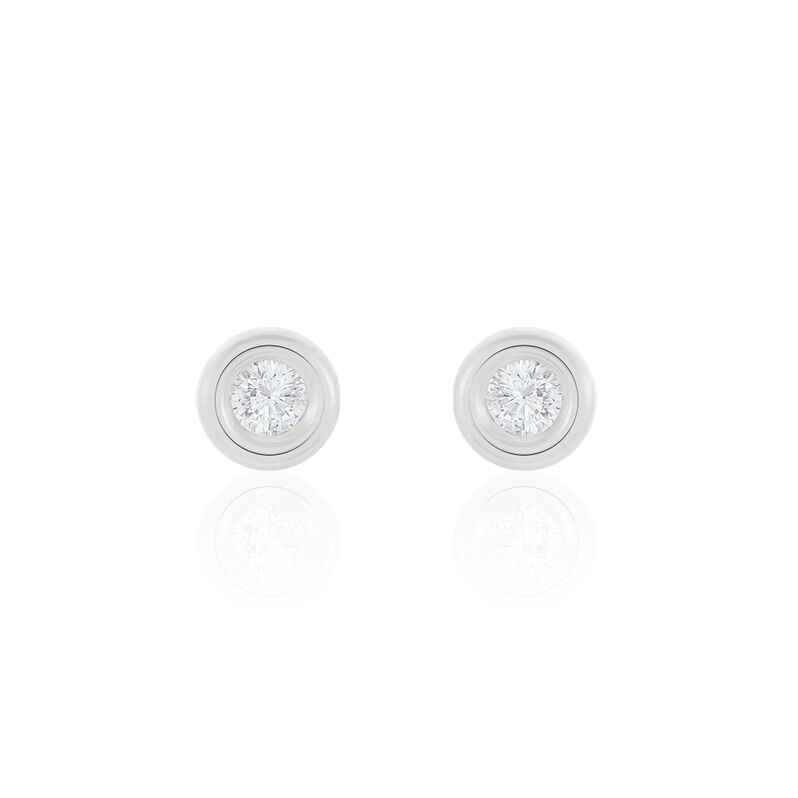Damen Ohrstecker Weißgold 375 Zirkonia 3mm - Ohrstecker Damen | OROVIVO