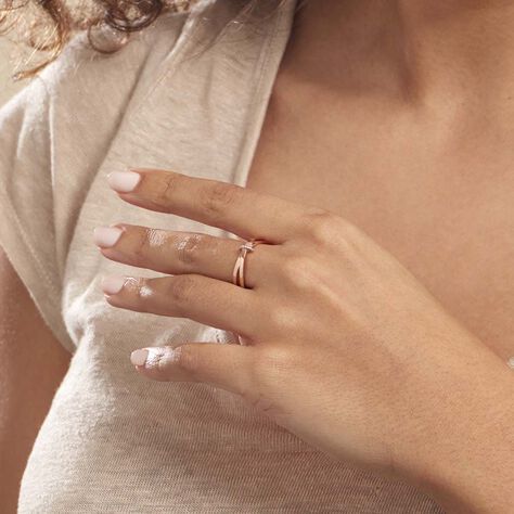 Damenring Roségold 375 Diamanten Ilvia - Ringe mit Stein Damen | OROVIVO