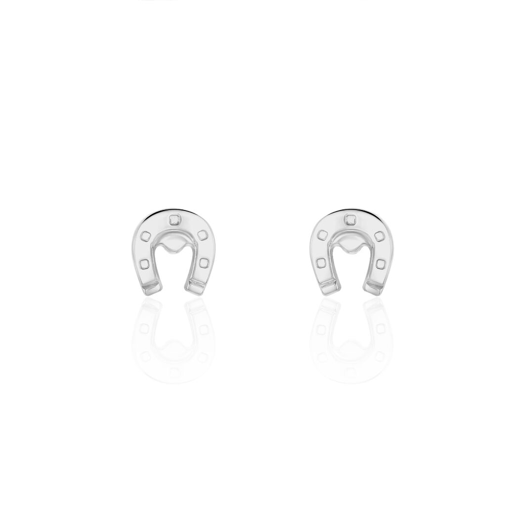 Kinder Ohrstecker Silber 925 Talisman Hufeisen, Ohrstecker ohne Stein