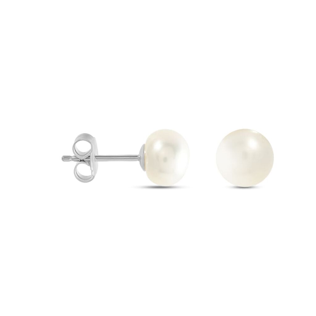 Damen Perlenohrringe Silber 925 Zuchtperlen 8-9mm - Ohrstecker Damen | OROVIVO