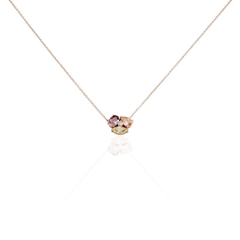 Damen Collier Silber rosevergoldet 925 Zirkonia Blume Blumena - Halsketten Damen | OROVIVO
