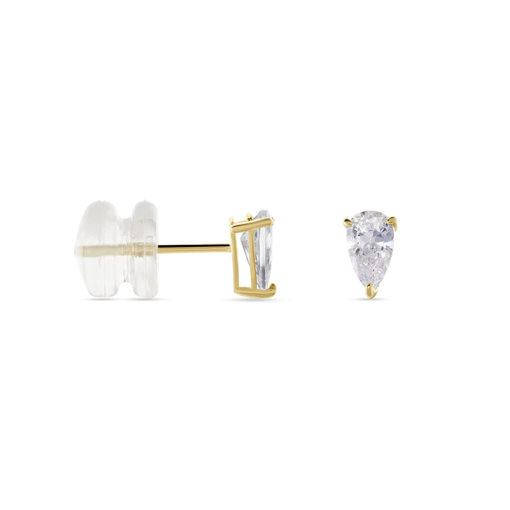 Damen Ohrstecker Gold 375 (9 Karat) Zirkonia Wei&szlig; 0,74 ct