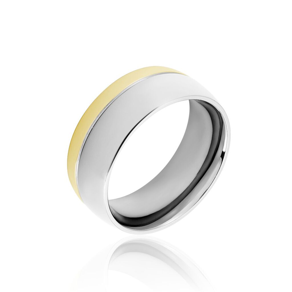 Damen Ring Titan Bicolor Gelb/Silber Ohne Stein 8,00mm  - Ringe Damen | OROVIVO