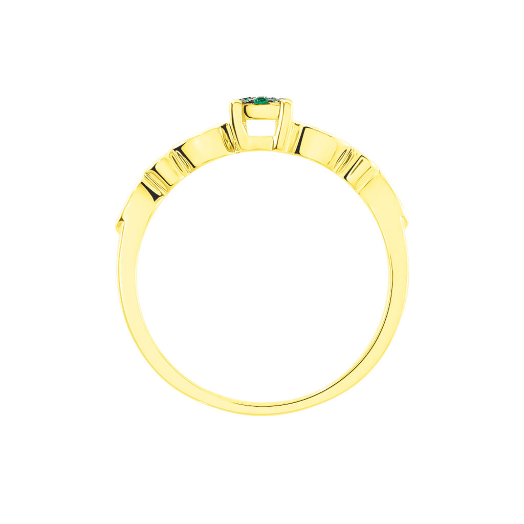 KARLEA 1 Damen Ring Gold 375 (9 Karat) Smaragd Gr&uuml;n 0,07 ct