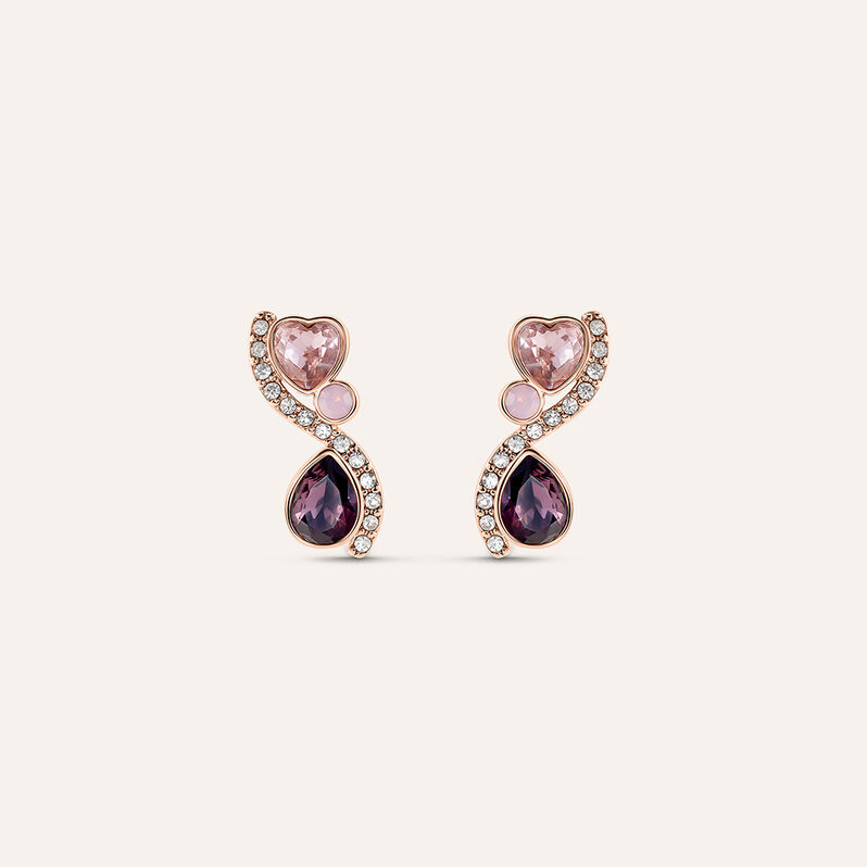 Orecchini Lobo Violet Ottone Rosa Cristallo - Spannringe Damen | OROVIVO
