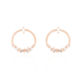 Damen Ohrstecker Silber 925 Rosé vergoldet Zirkonia Kreis Celine - Ohrringe Damen | OROVIVO