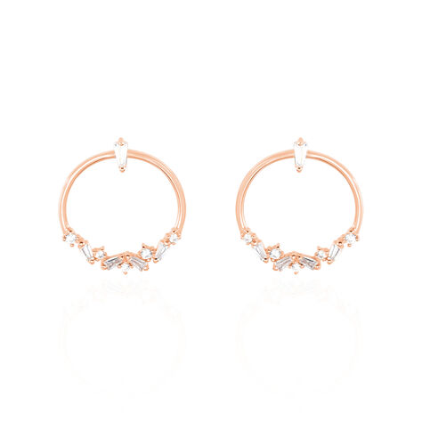 Damen Ohrstecker Silber 925 Rosé vergoldet Zirkonia Kreis Celine - Ohrringe mit Stein Damen | OROVIVO