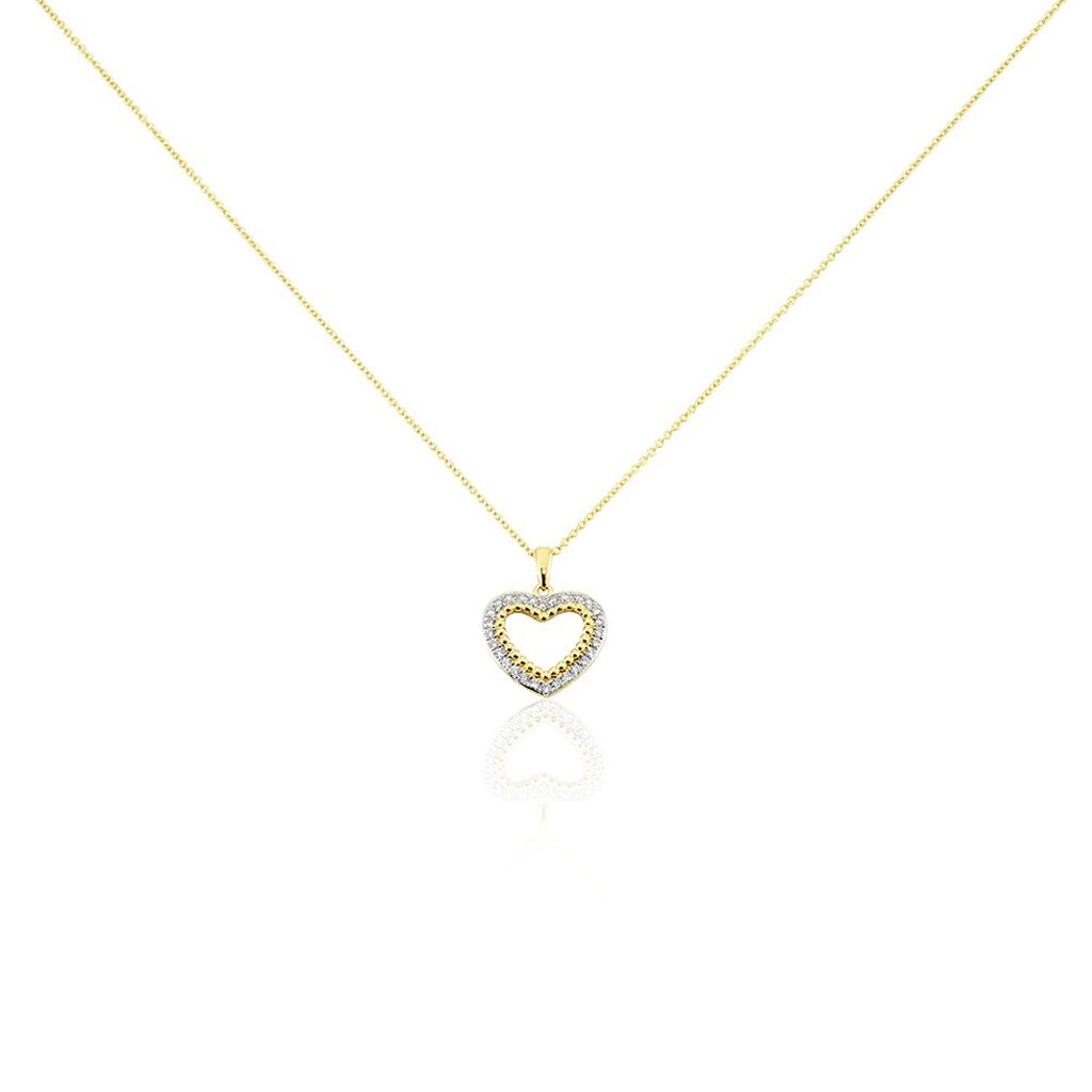 Damen Collier Gold 375 Diamant 0,19ct Herz Herz Precious 0,95mm - Halsketten Damen | OROVIVO