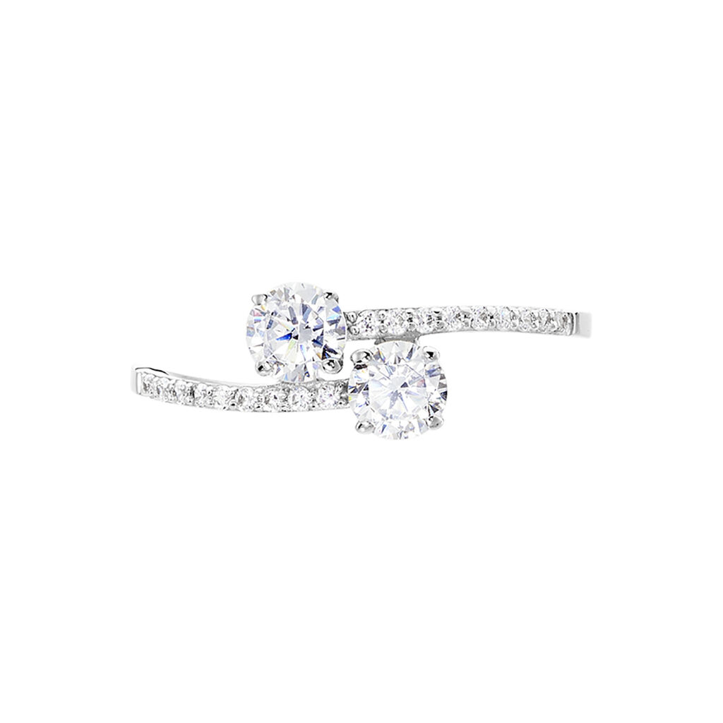 Bague Arista Or Blanc Oxyde De Zirconium - Spannringe Damen | OROVIVO