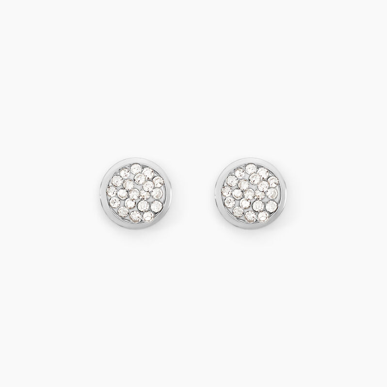 Boucles D'oreilles Puces Or Weiss Strass - Spannringe Damen | OROVIVO