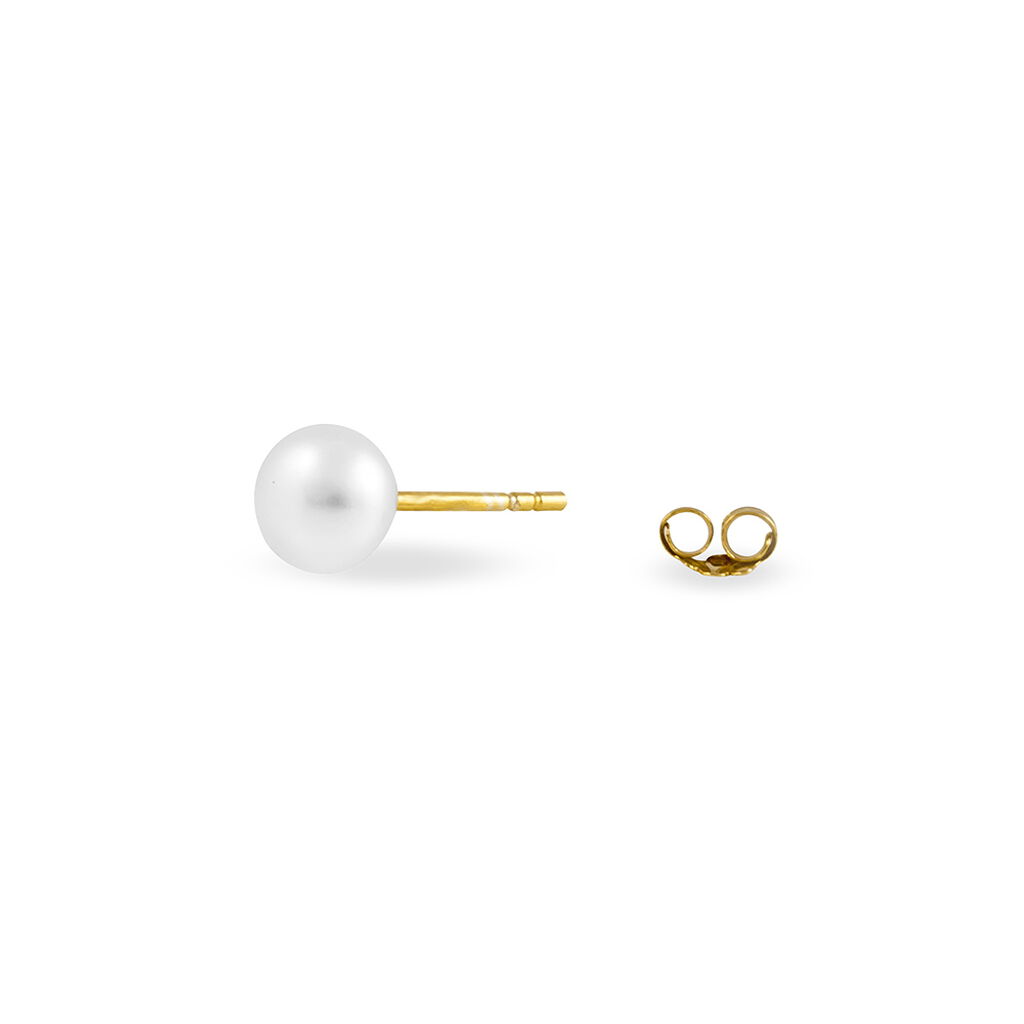 Boucles D'oreilles Puces Kesya Nacres Bouton Or Jaune Perle De Culture - Spannringe Damen | OROVIVO