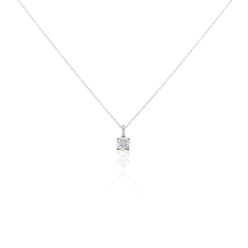 PAULINA Damen Collier Silber 925 Zirkonia Weiß 2,98 ct B 1,15 mm - Halsketten Damen | OROVIVO