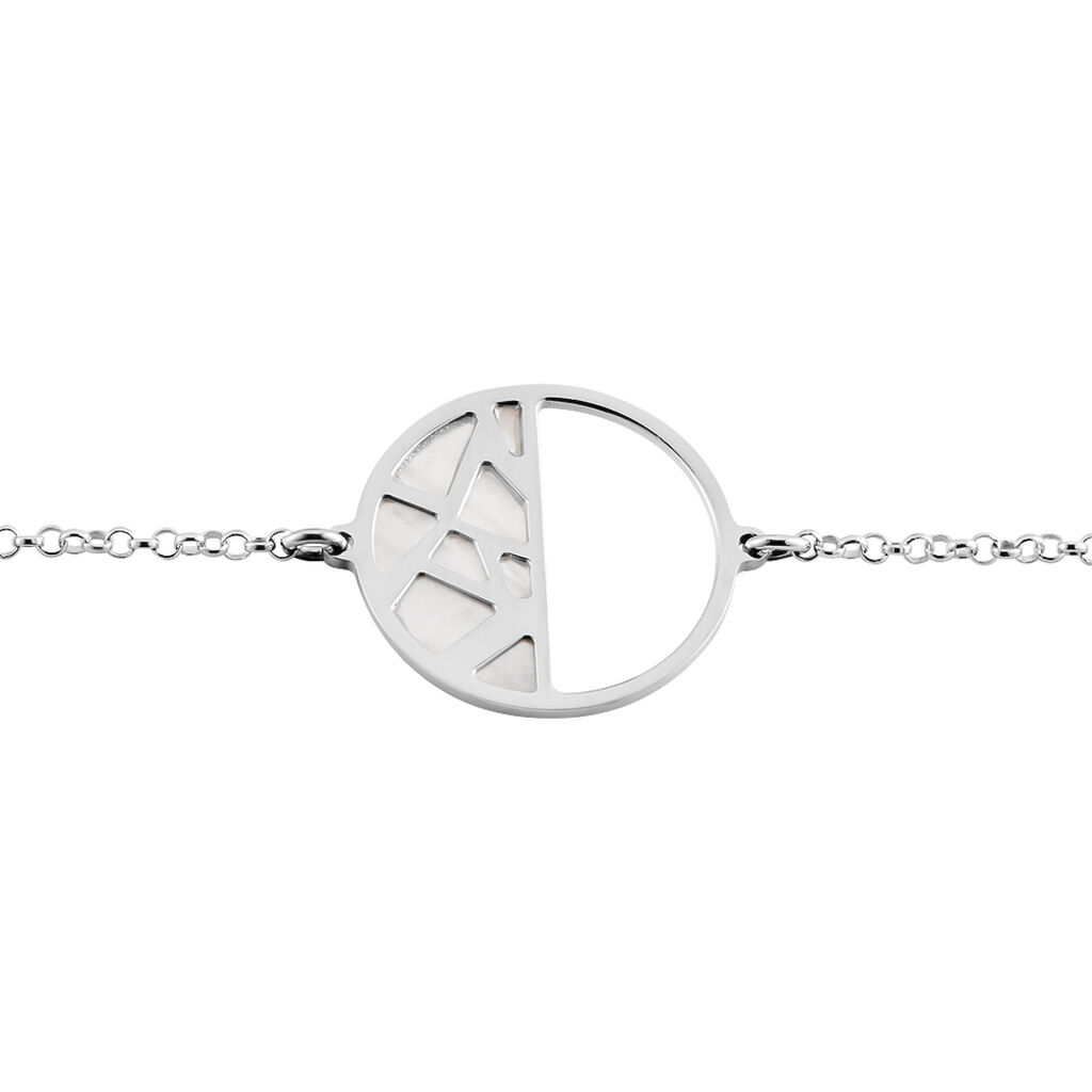 VYARNA Damen Armband Silber Silber 925 Perlmutt Wei&szlig; Kreis