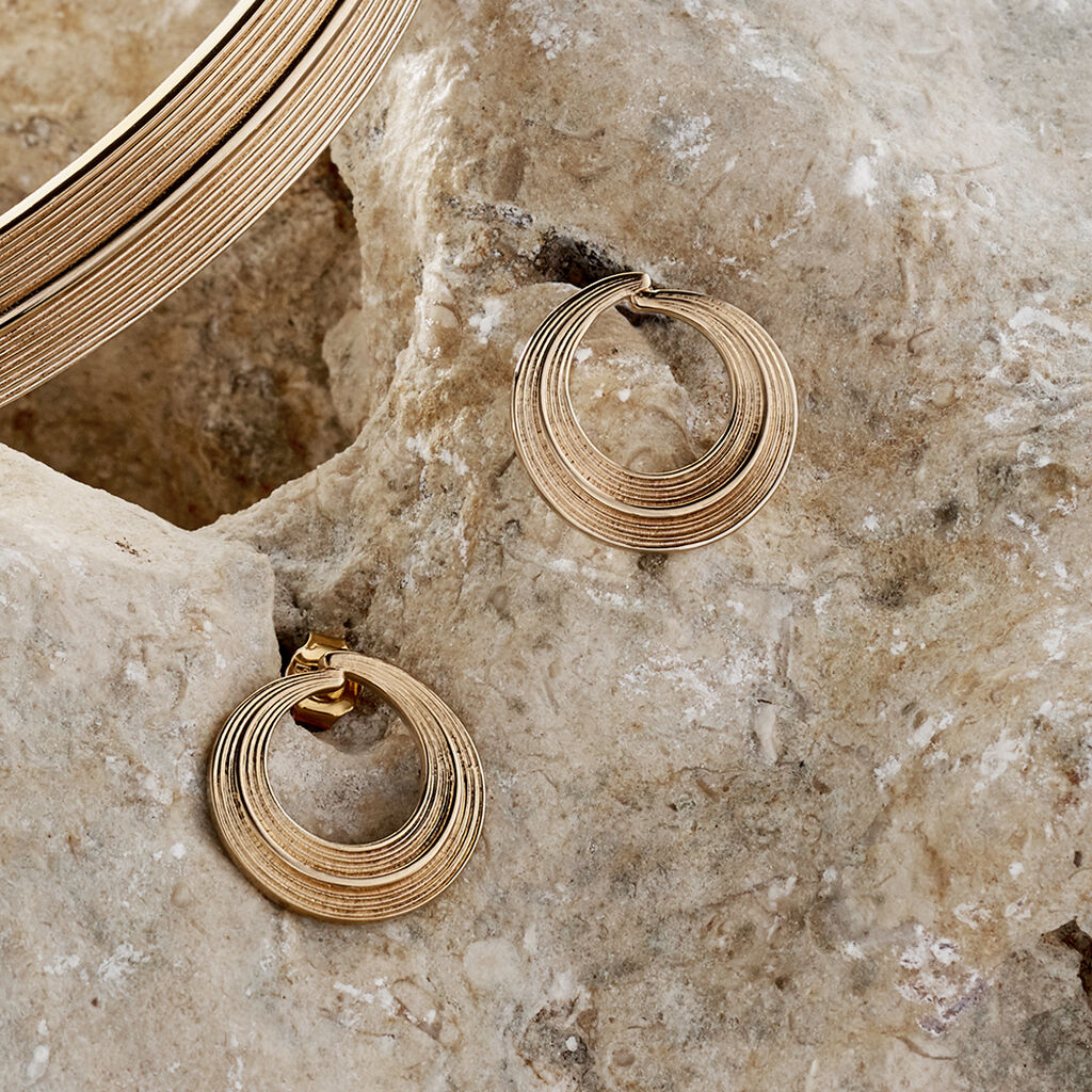 Damen Ohrstecker Messing Gold 750 plattiert  - Ohrringe Damen | OROVIVO