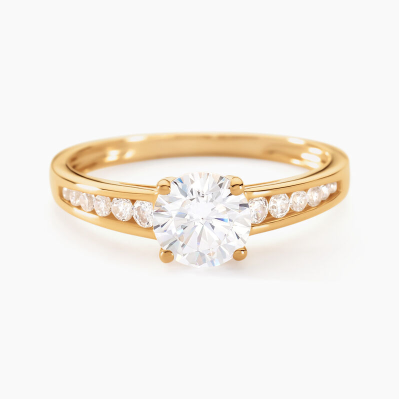 Bague Solitaire Or Jaune Oxyde De Zirconium - Spannringe Damen | OROVIVO
