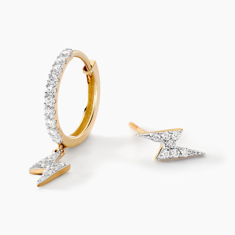 Bijoux D'oreilles Kirsteen Or Jaune Oxyde De Zirconium - Spannringe Damen | OROVIVO