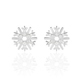 Damen Ohrstecker Silber 925 Zirkonia Schneeflocke - Ohrstecker Damen | OROVIVO