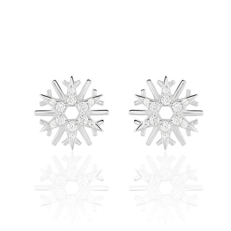 Damen Ohrstecker Silber 925 Zirkonia Schneeflocke - Ohrstecker Damen | OROVIVO