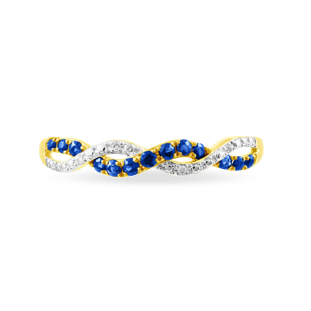 Bague Sofia Or Jaune Saphir Et Diamant - Spannringe Damen | OROVIVO
