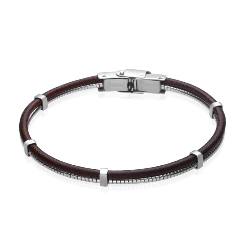 Bracciale in pelle e acciaio - Spannringe Herren | OROVIVO