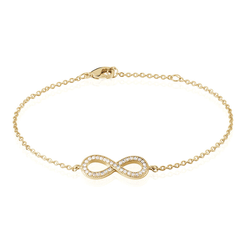 MERANE Damen Armband Vergoldet Zirkonia Wei&szlig; 0,08 ct Unendlichkeit - Armb&auml;nder mit Anh&auml;nger Damen | OROVIVO