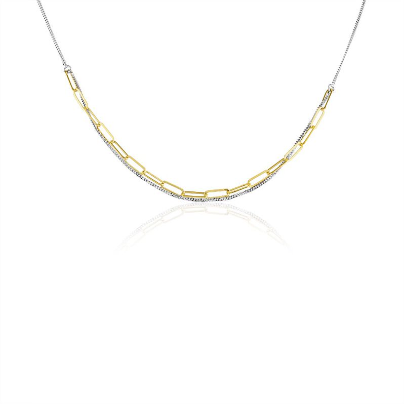 NELINA Damen Collier Silber Bicolor Gold/Silber 925 - Halsketten Damen | OROVIVO