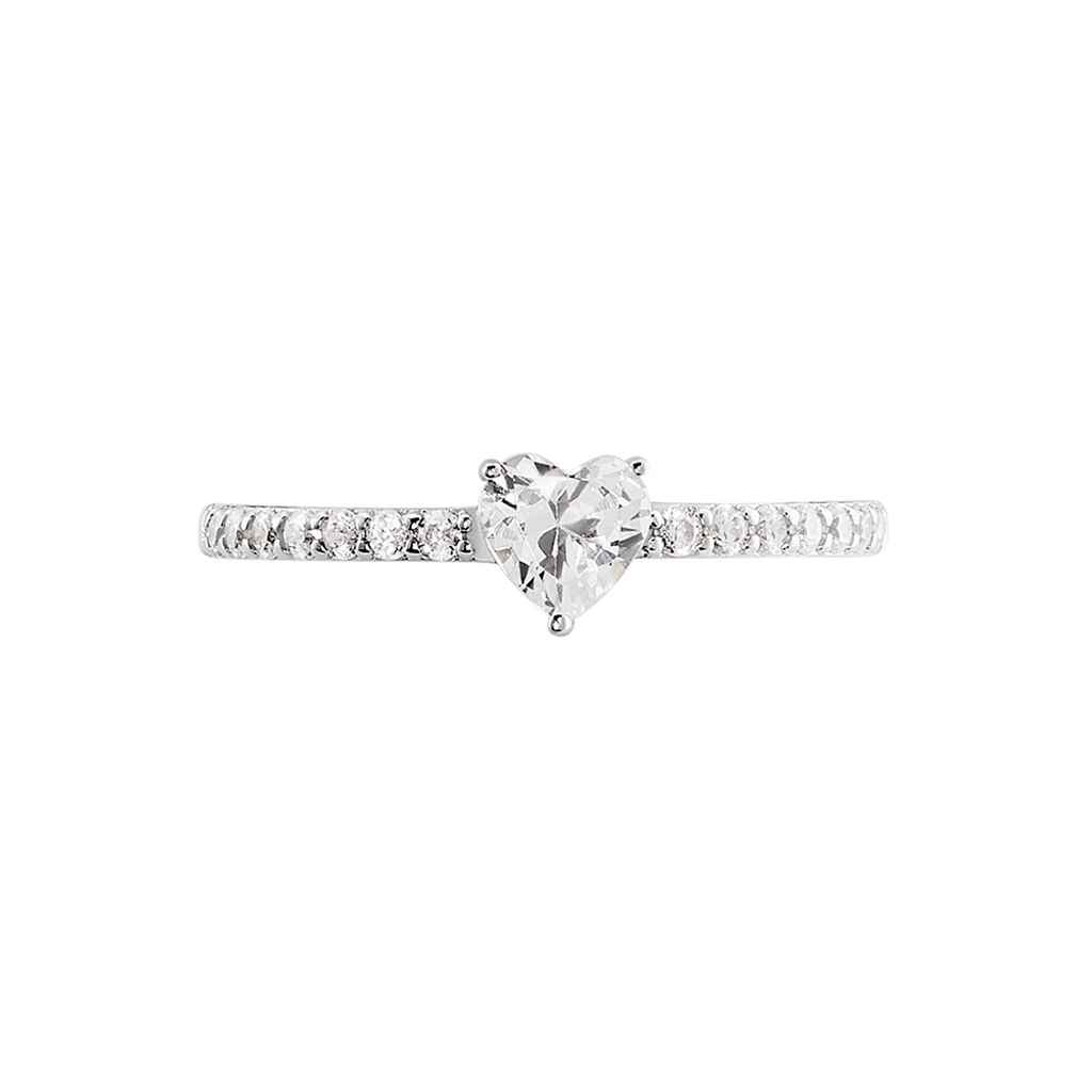 BILLIE Damen Ring Silber 925 Zirkonia Wei&szlig; 0,68 ct Herz