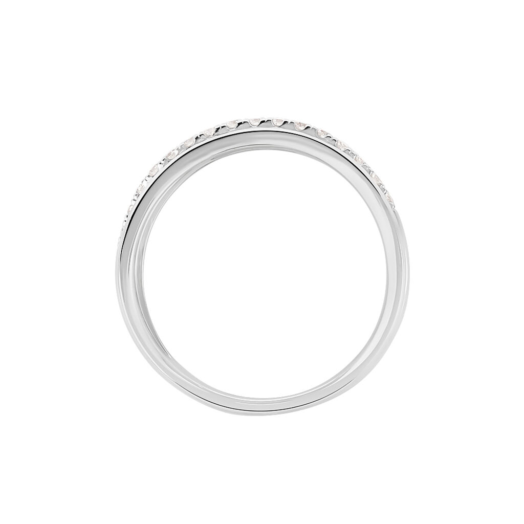 Damen Ring Wei&szlig;gold 750 (18 Karat) Diamant Wei&szlig; 0,18 ct