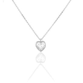 Damen Halskette Weißgold 375 Zirkonia Herz - Herzketten Damen | OROVIVO
