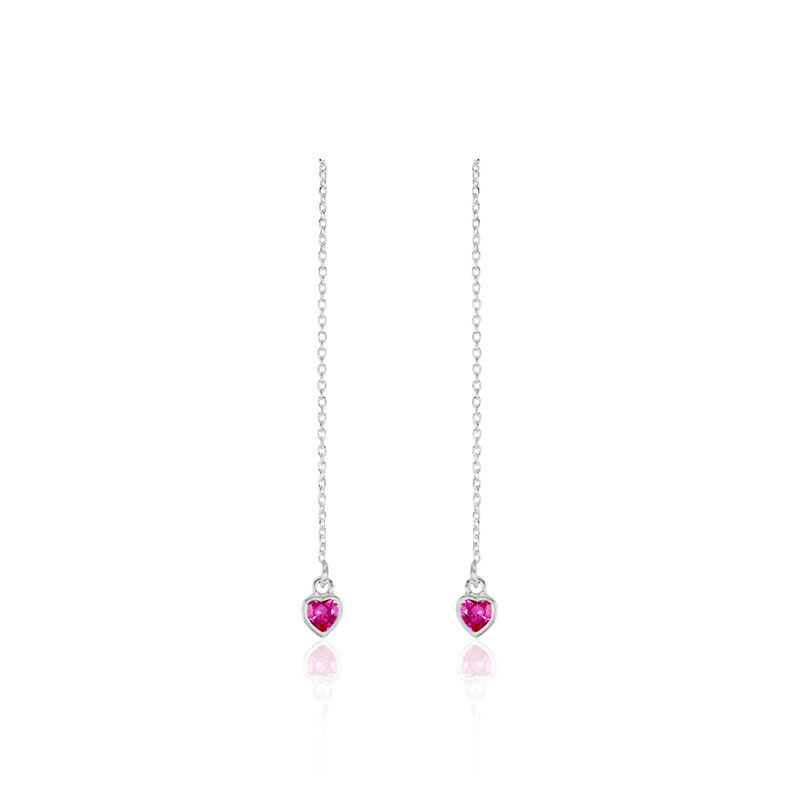 Boucles D'oreilles Cania Argent Fil Cœur - Spannringe Damen | OROVIVO