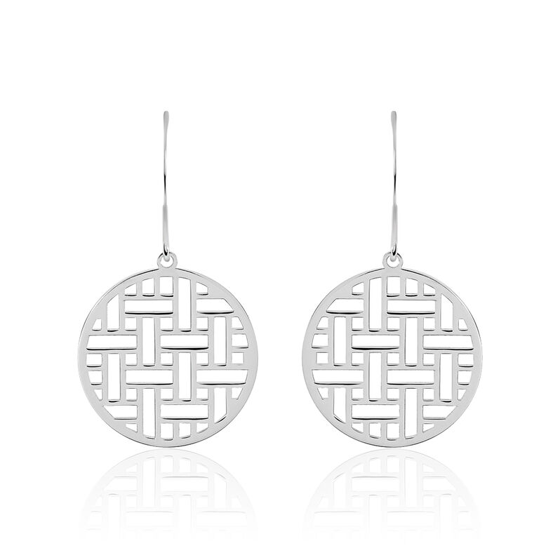 Boucles D'oreilles Pendantes Adela Argent Blanc - Spannringe Damen | OROVIVO
