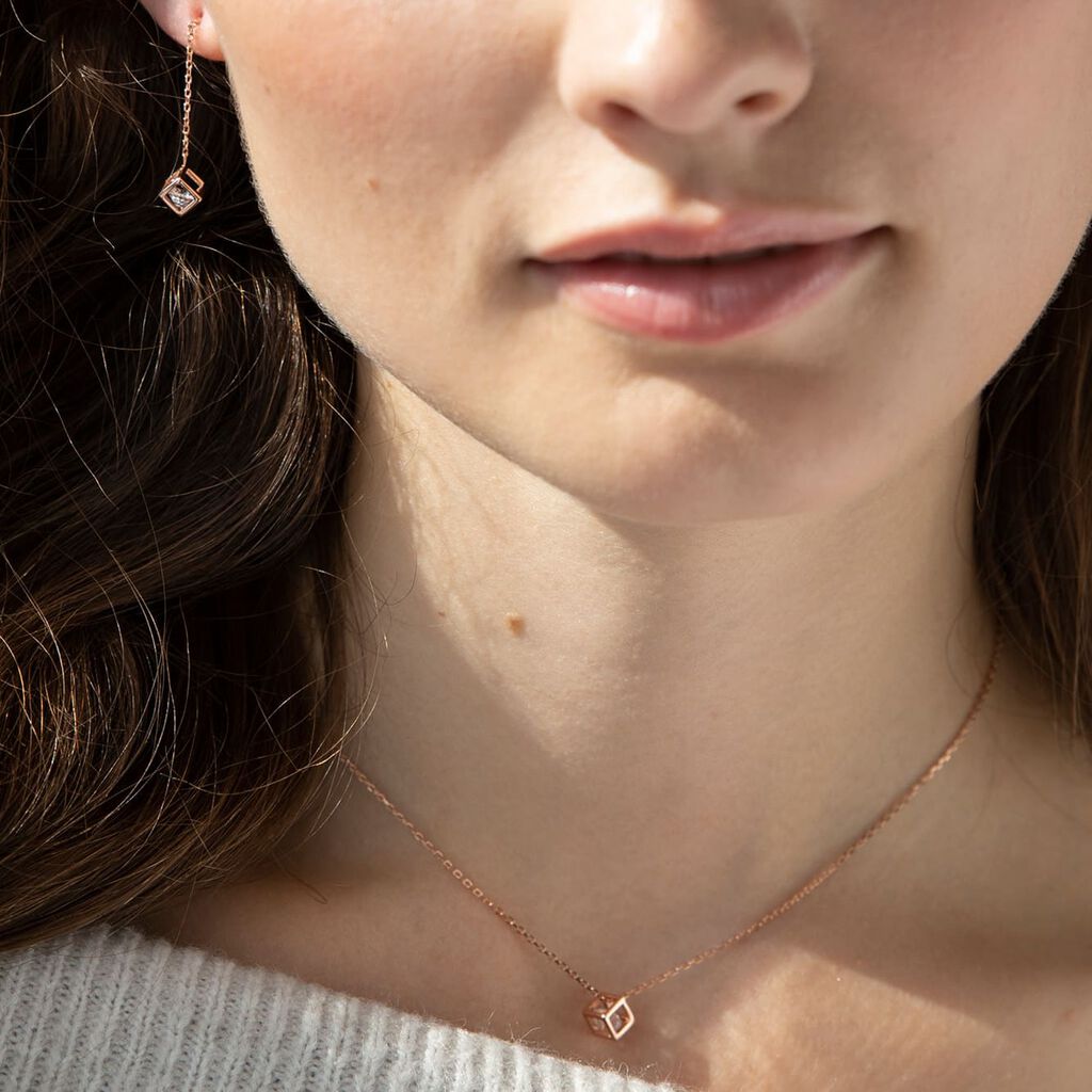 Damen Collier Silber rosevergoldet 925 Zirkonia Susann - Halsketten Damen | OROVIVO