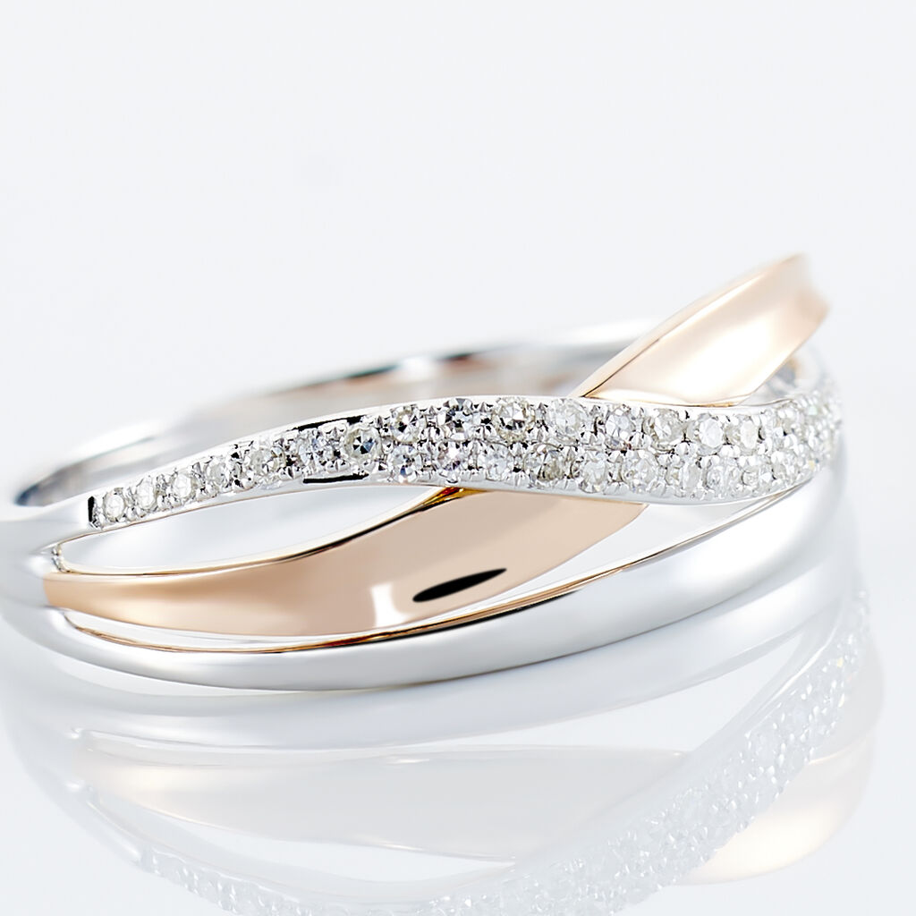 Bague Nene Or Bicolore Diamant - Spannringe Damen | OROVIVO