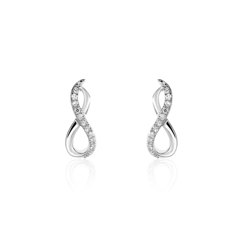 Boucles D'oreilles Puces Osanna Or Weiss Diamants - Spannringe Damen | OROVIVO