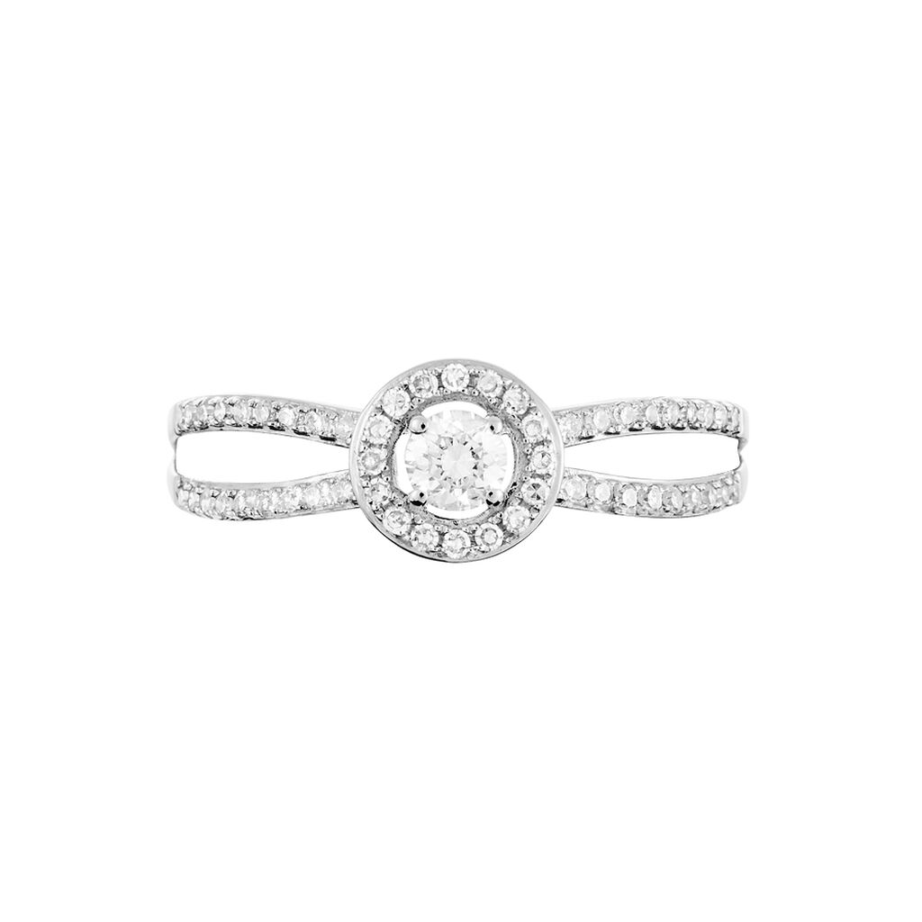 Bague Solitaire Cyranne Or Blanc Diamant - Spannringe Damen | OROVIVO